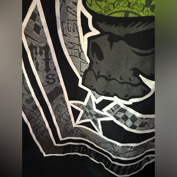 Vintage Y2K emo scene black and green metal mulisha men tshirt size large - Picture 8 of 9